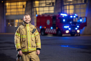Stian Bjelland (46), brannkonstabel